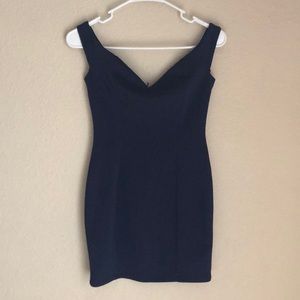 Off shoulder navy bodycon